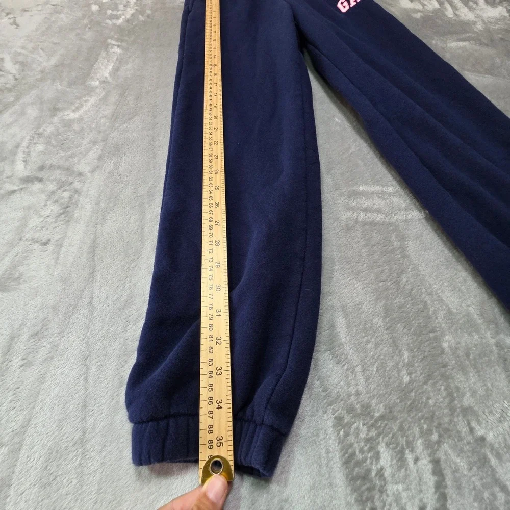 Gap Kids Navy Blue Pink Logo Fleece Jogger Sweatpants XXL 14-16